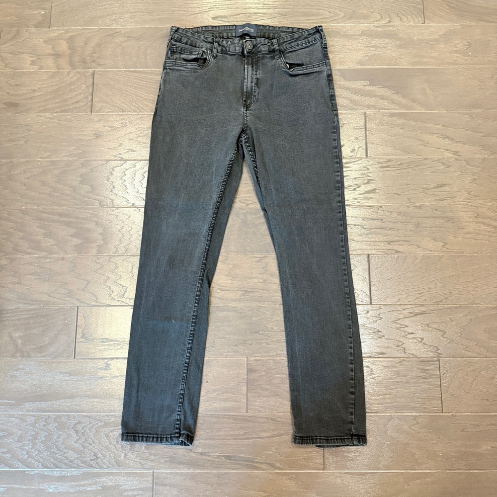 JACHS Traveler 5‑Pocket Slim Stretch Jeans – Dark Gray Wash, Size 34×32
